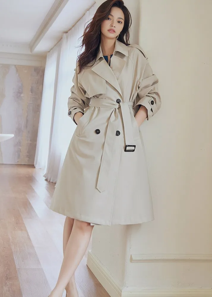 WAIST TIE MIDI TRENCH COAT