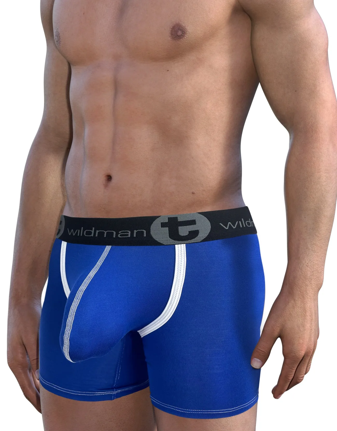 WildmanT Modal Big Boy Pouch 5" Inseam Boxer Brief Royal Blue