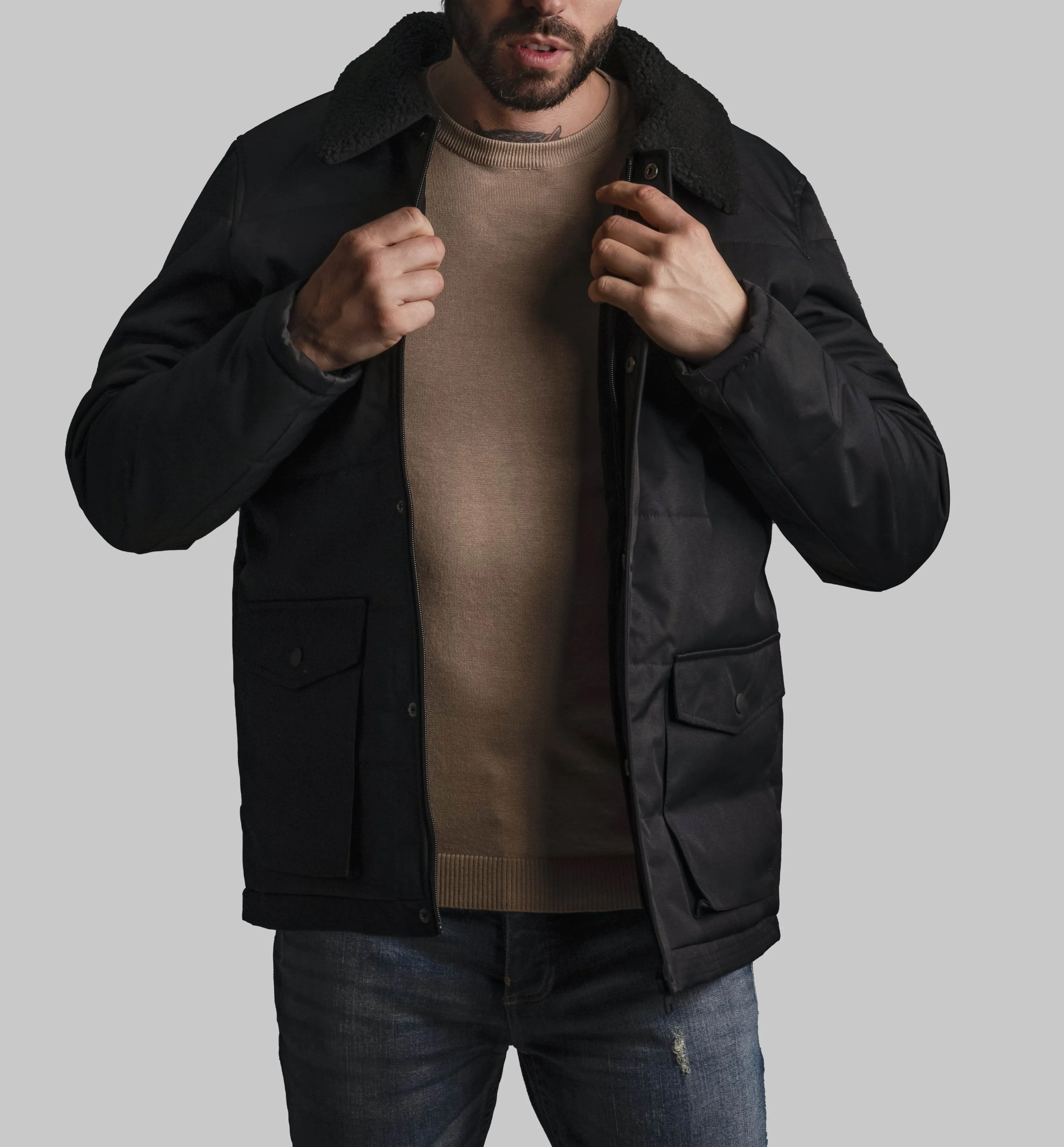 Wind Proof Black Box Jacket