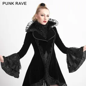 Winter Long Flare Sleeves Gothic Trench Coats With Swallowtail