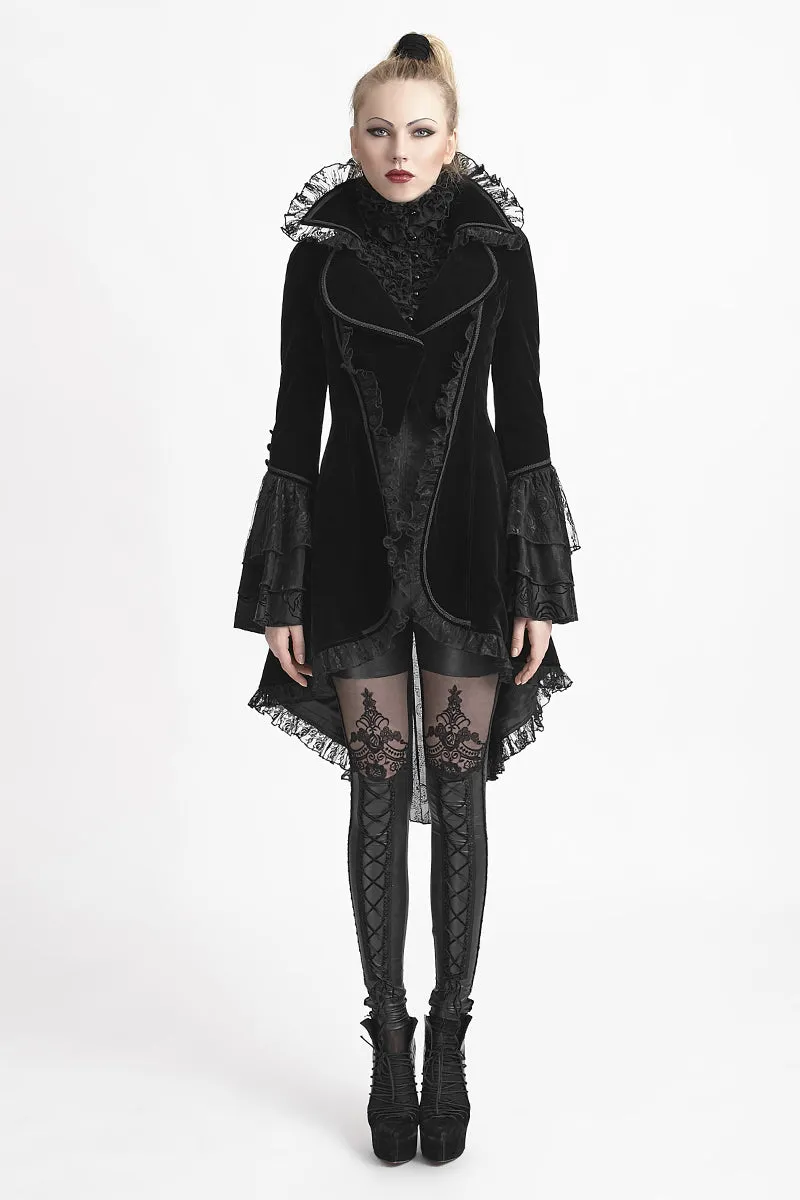 Winter Long Flare Sleeves Gothic Trench Coats With Swallowtail