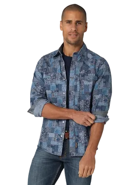 Wrangler Men's Retro Premium Patchwork Western Snap Shirt