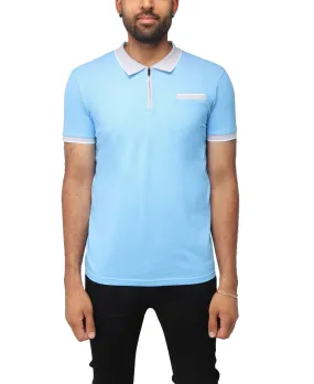 X RAY Men's Short Sleeve Zip-Neck Golf Polo Shirts